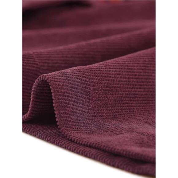 Womens High Waist Button Front A-Line Skirt Burgundy - Picture 5 of 5